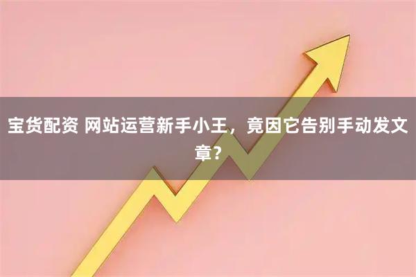 宝货配资 网站运营新手小王，竟因它告别手动发文章？