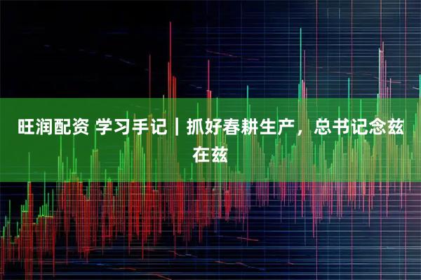 旺润配资 学习手记｜抓好春耕生产，总书记念兹在兹